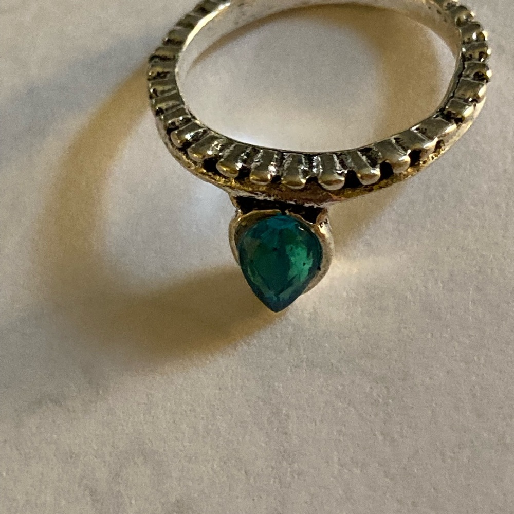 Small ring with a blue gem. Costumes jewelry for cosplay and theater